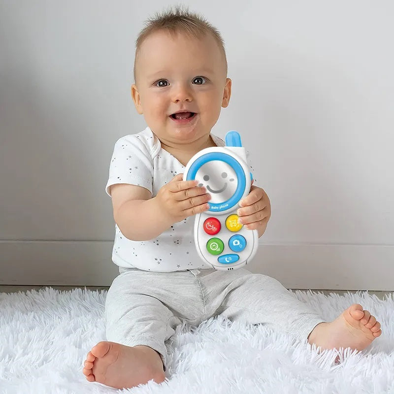 Huanger - Baby Mobile Phone Toy with Lights & Sounds - Blue/Pink