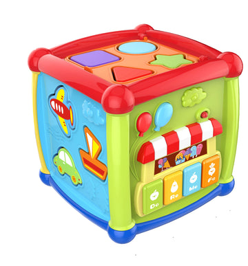 Baby Educational Toddler Learning Cube Toy with Shape Sorting, Clock, and Gears – Fun, Interactive Toy for Early Development, Motor Skills, and Learning through Play