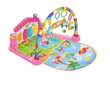 Huanger - Baby Playmat w/ Piano Music, 2-in-1 Hanging Toys and Mat
