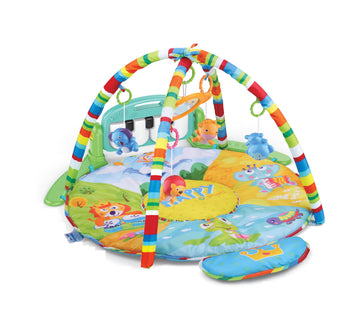 Huanger - Baby Play Gym Round Piano Mat Activity Center - Multicolor