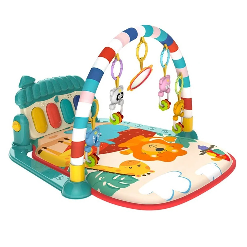Baby Piano Playmat with Music and Hanging Toys for Newborns and Infants, Soft and Safe Mat, Promotes Sensory and Motor Skills