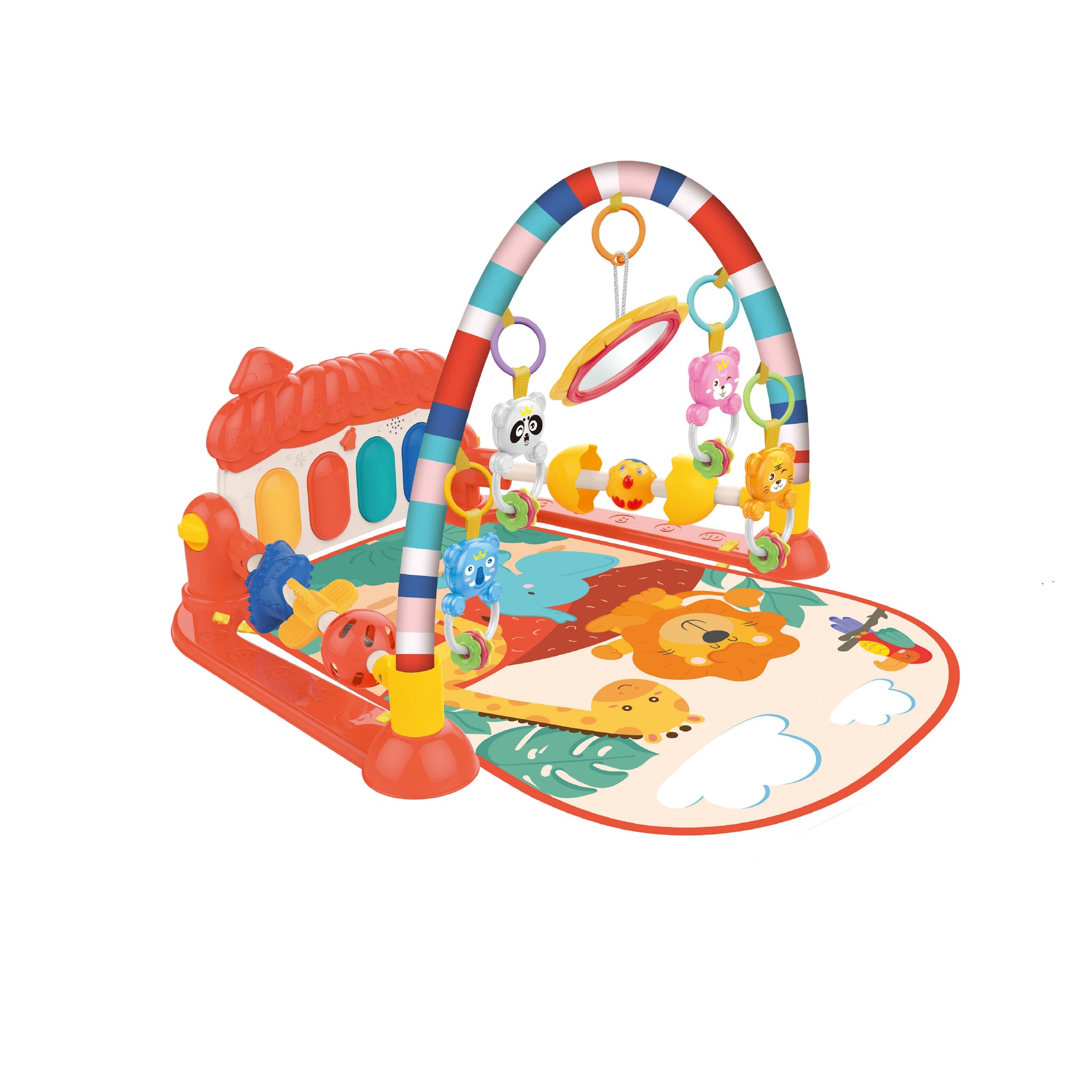 Huanger - Baby Piano Playmat w/ Music and Hanging Toys for Infants