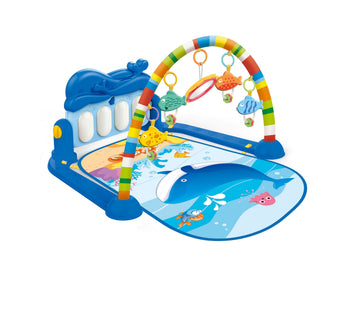 Huanger - Baby Playmat w/ Piano Music, 2-in-1 Hanging Toys and Mat