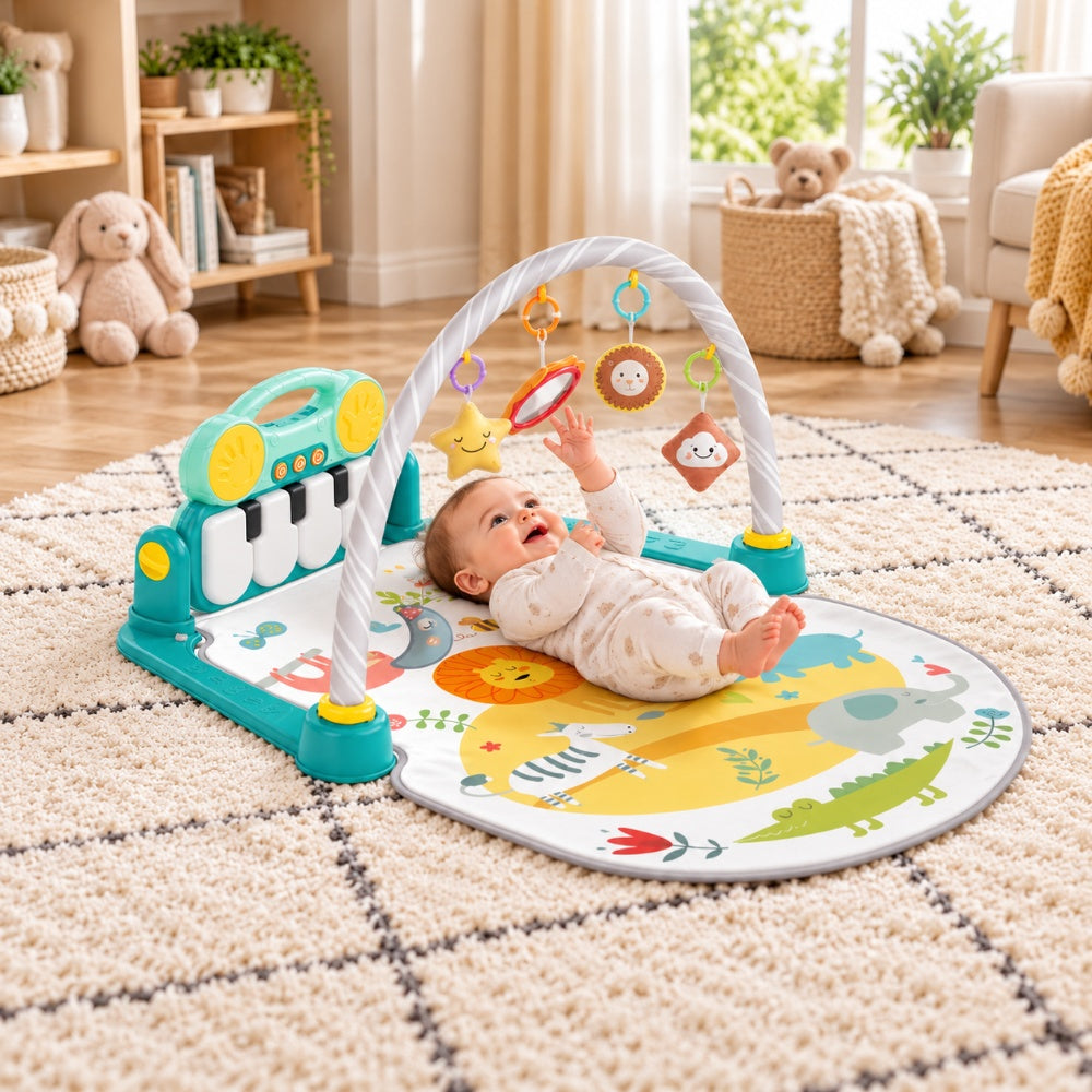 Huanger - Baby Musical Piano Play Mat Activity Gym - Green