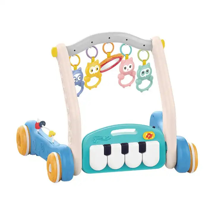 Huanger - Baby Play Gym Walker W/ Piano Activity Center - Multicolor