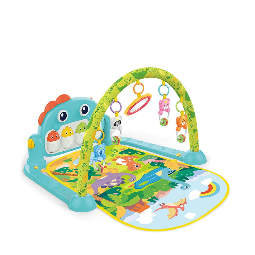 Baby Piano Playmat with Music for Newborns and Infants Promotes Sensory Development Safe and Soft Playmat-Blue