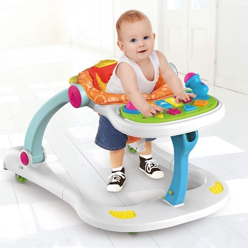Huanger - Baby Walker with Seat & Activity Tray Musical Toy - Multicolor
