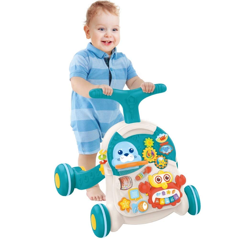Huanger - Baby Push Walker with Learning Panel - Multicolor
