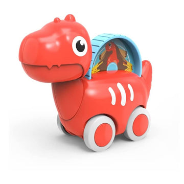 Huanger -Baby Dinosaur Push And Pull Toy Car With Wheels - Multicolor