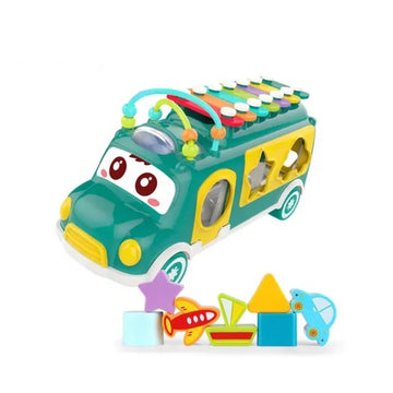 Huanger - Baby Musical Bus Toy With Xylophone -Green/Orange