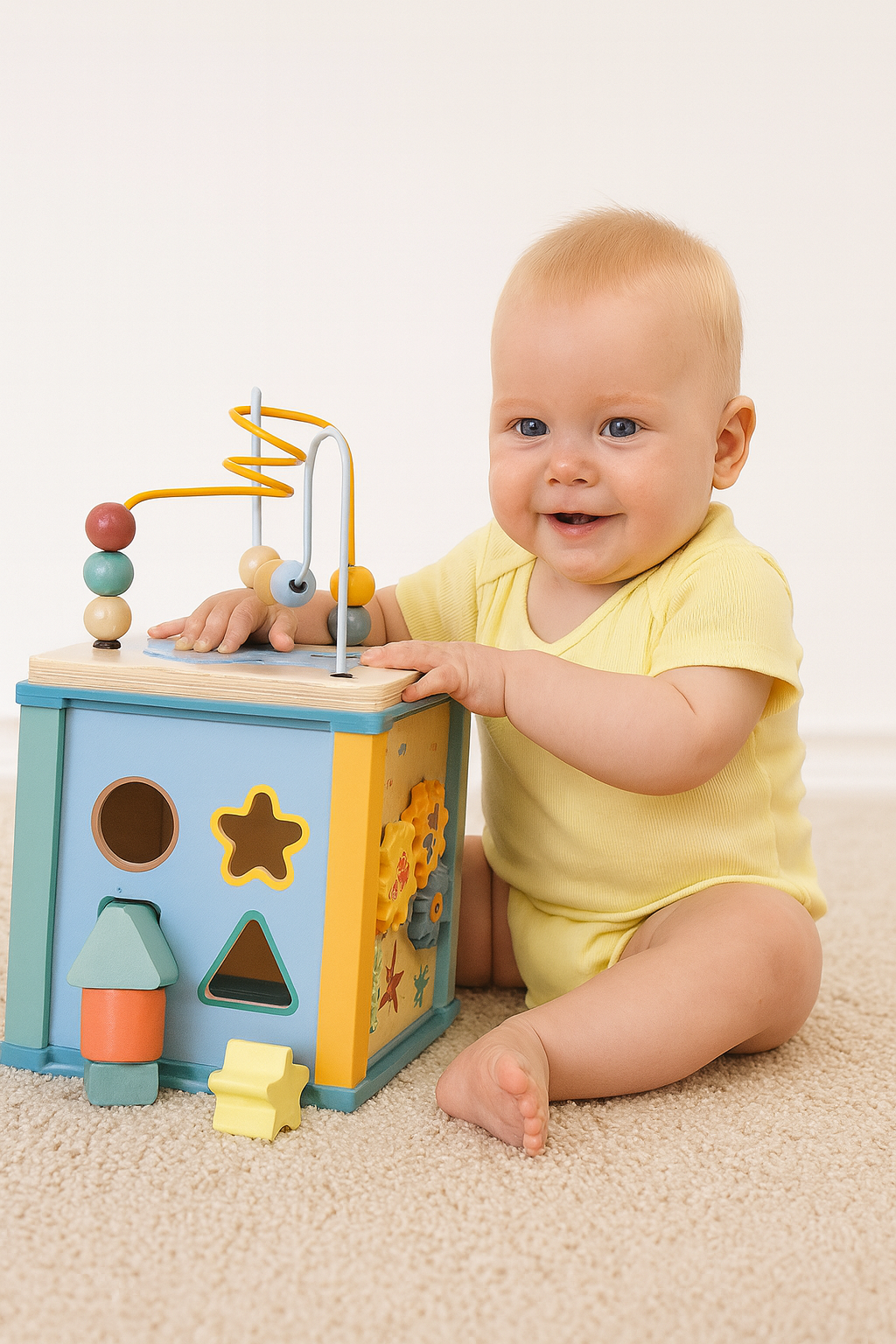 Little Angel - Baby Wooden Activity Cube Learning Educational Toy