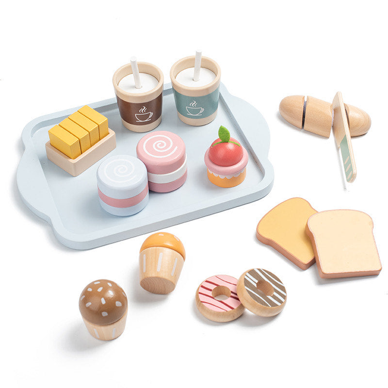 Little Angel - Kids Wooden Breakfast Playset – Pretend Food Toy