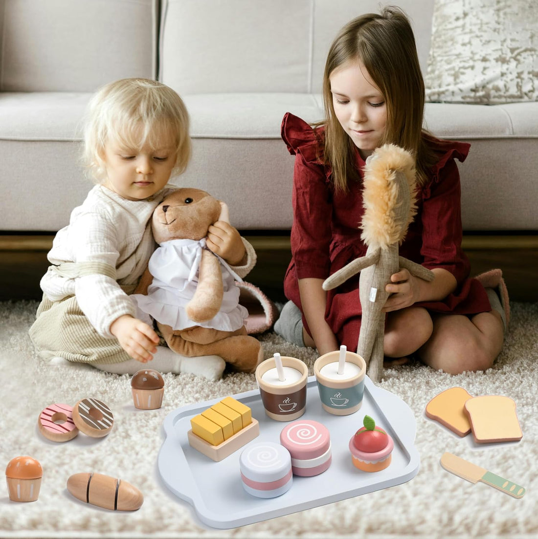 Little Angel - Kids Wooden Breakfast Playset – Pretend Food Toy