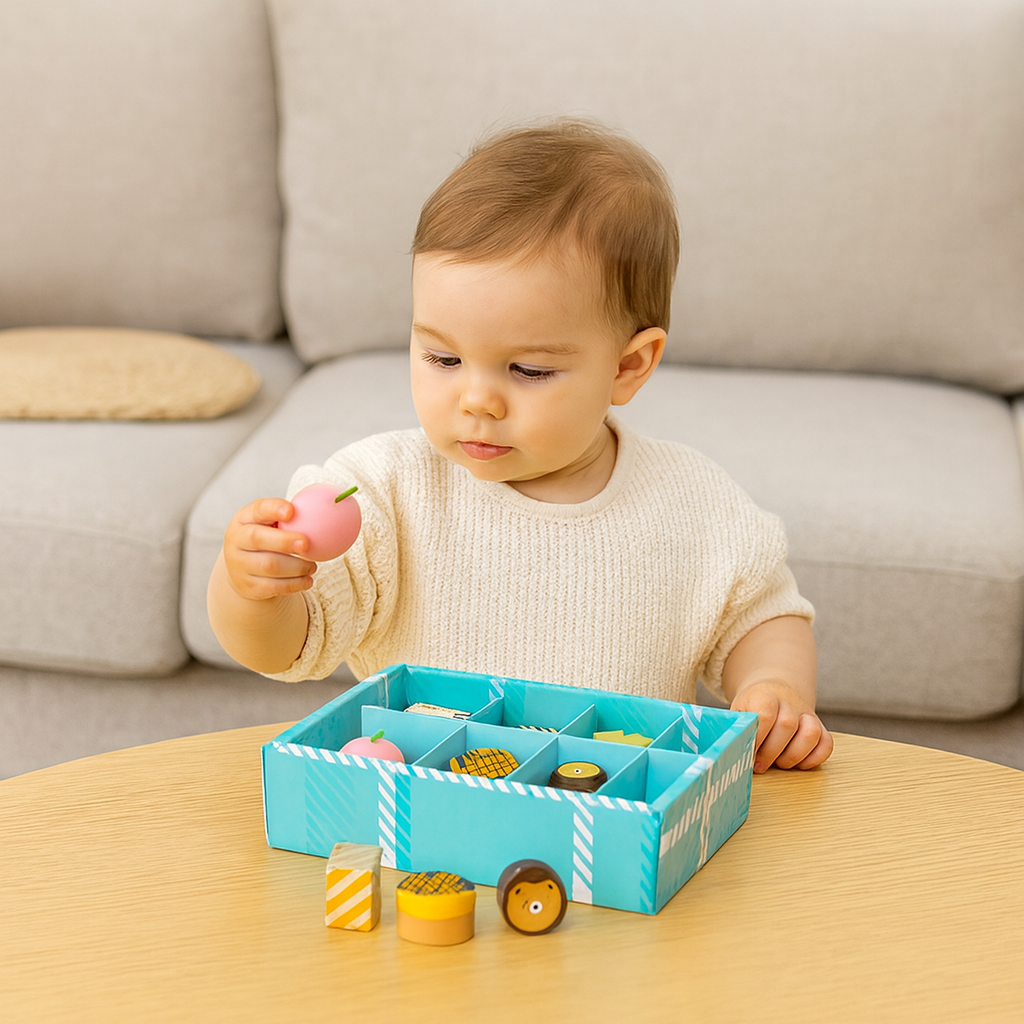 Little Angel - Kids Wooden Dessert Box Playset – 12 Pcs Pretend Toy