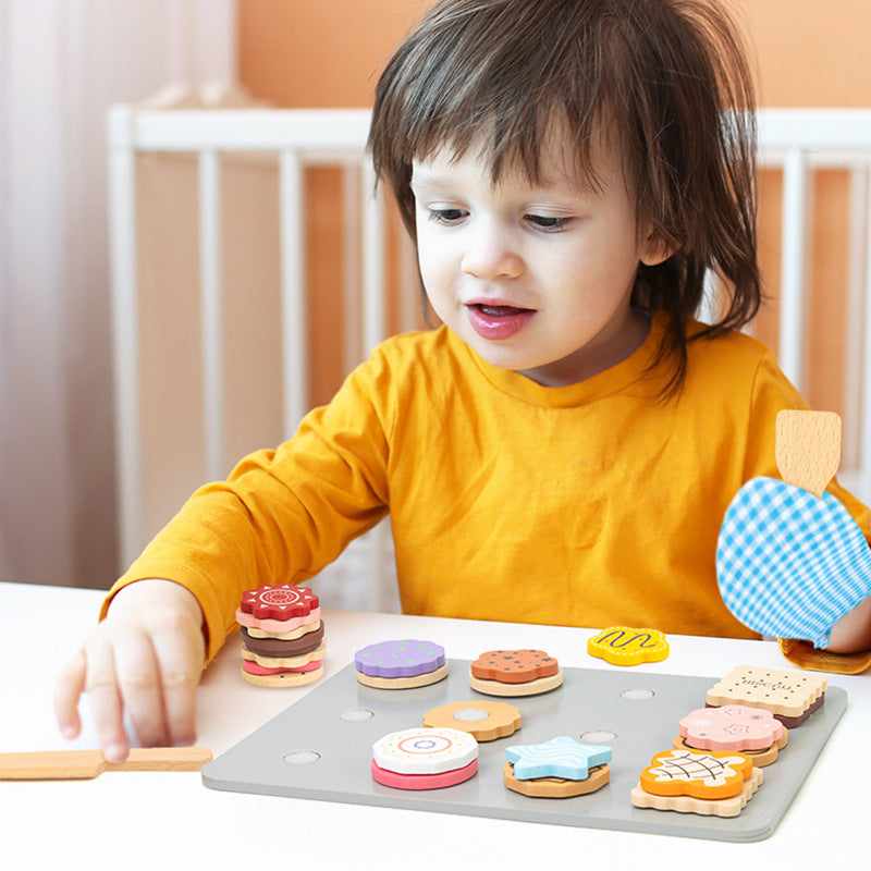 Little Angel - Kids Wooden Cookie Playset – Baking Pretend Toy Set