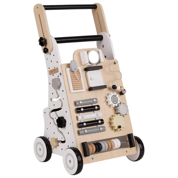 Little Angel – Wooden Baby Learning Walker with Activity Board - Cream