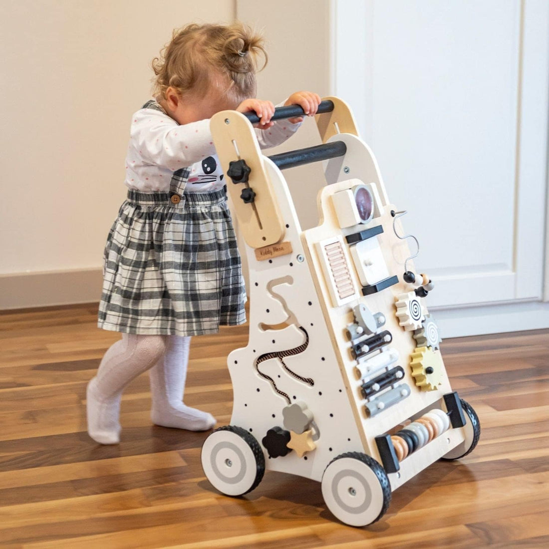 Little Angel – Wooden Baby Learning Walker with Activity Board - Cream
