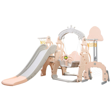 Little Angel Kids Toys Slide and Swing - Peach