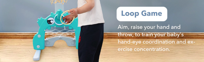 Little Angel Kids Soccer Goal Set, Ring and Basketball Hoop with Adjustable Height, Music Player, Easy Setup, and Stable Base - Red