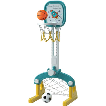 Little Angel Kids Basketball And Football Playset 2-In-1-Blue/Red
