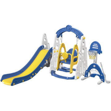 Little Angel Kids Slide,Swing,Basketball, And Football - Blue