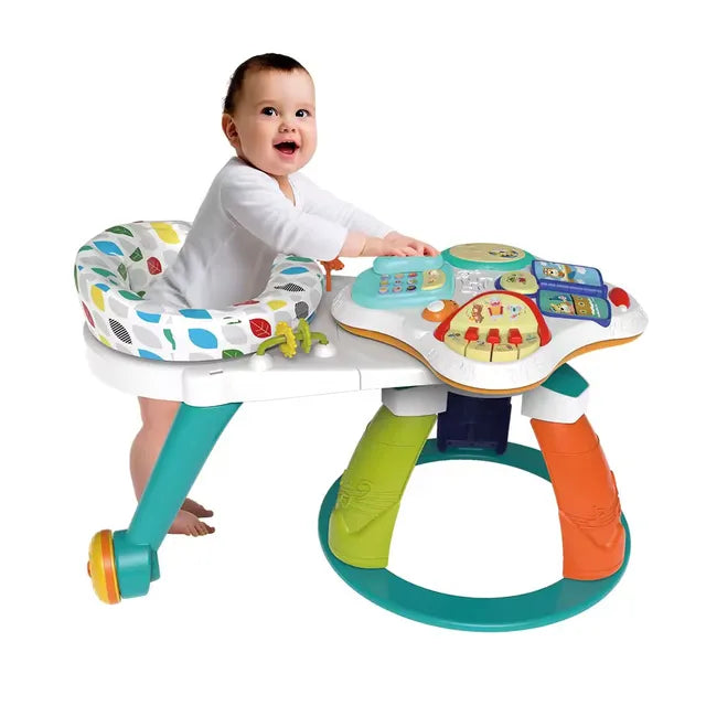 Little Angel - 3-In-1 Baby Walker Rotating Chair & Table Playset - White