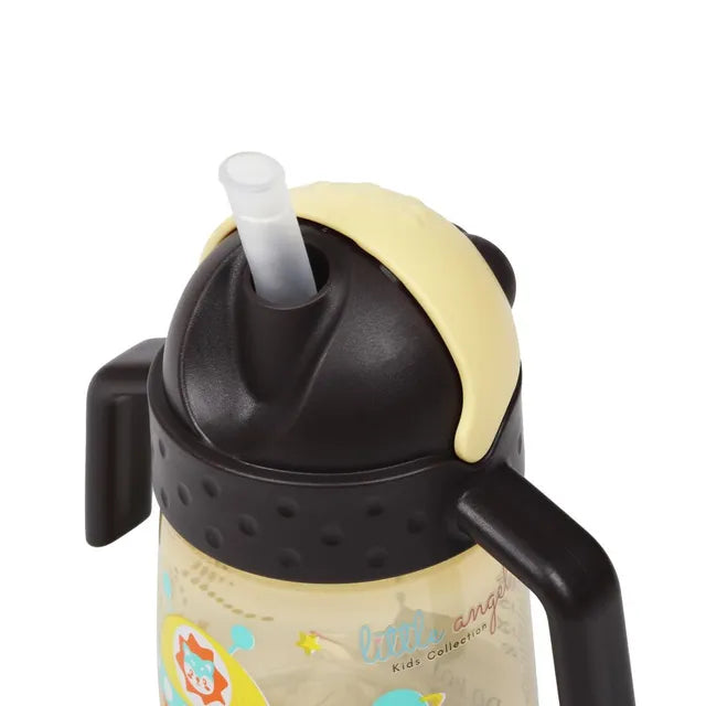 Little Angel - Baby Water Bottle With Straw 300ml - Black, Red, Orange