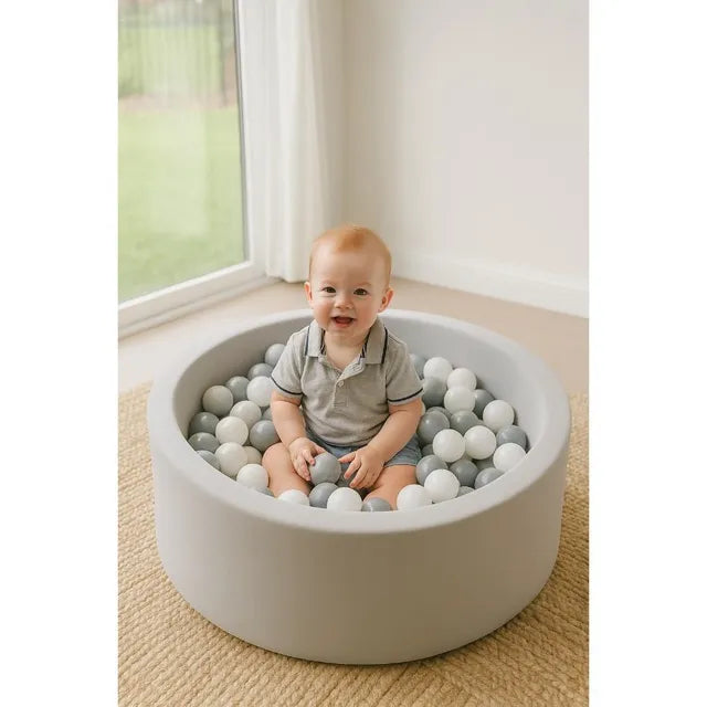 Little Angel Soft Foam Ball Pit Baby Playpen And Ball Pool - 200 Balls Grey