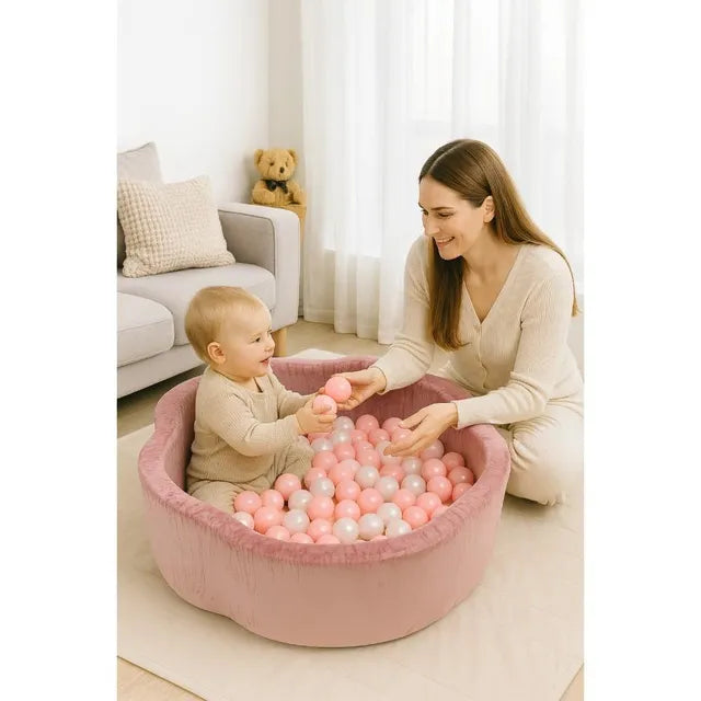 Little Angel Soft Foam Ball Pit Baby Playpen and Ball Pool - 200 Balls Rose pink
