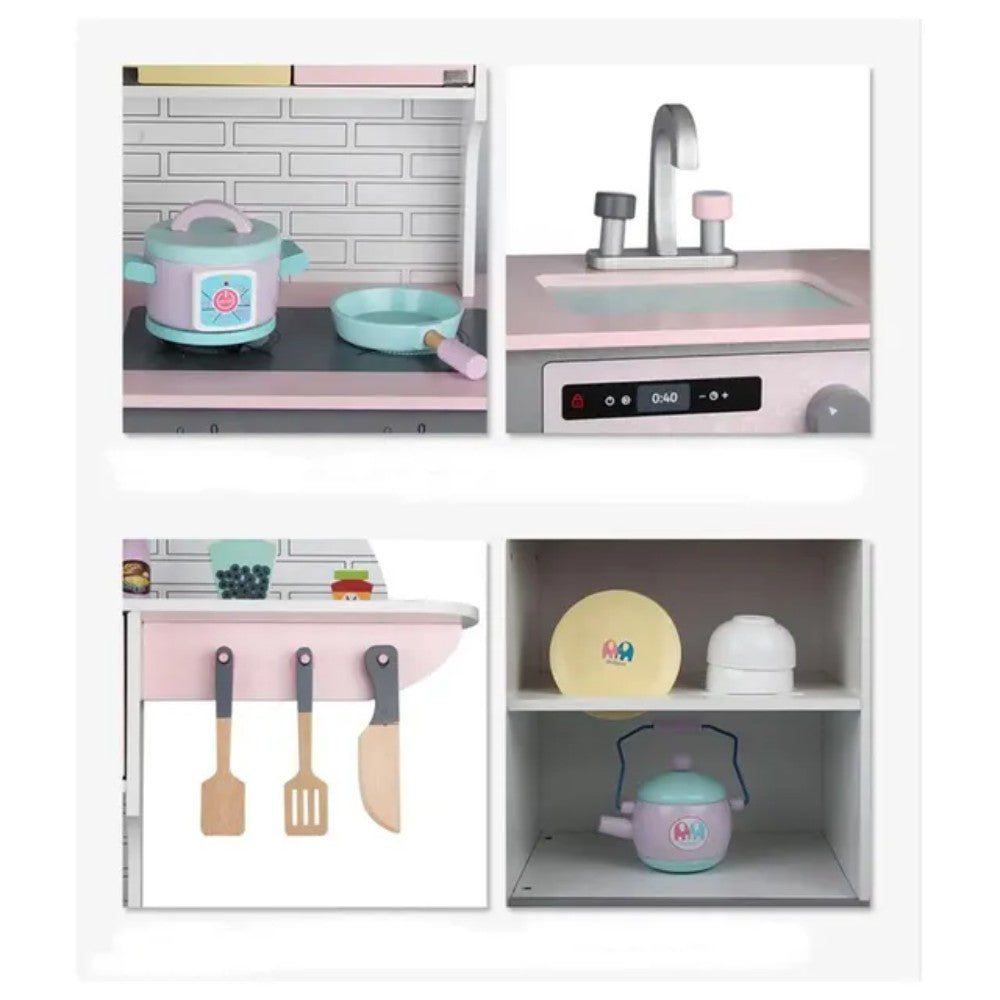 Little Angel - Kids Wooden Kitchen – Japanese Pretend Cooking Playset with Cute Accessories