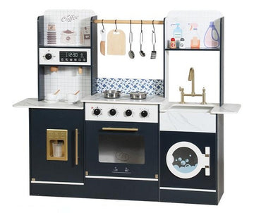 Little Angel - Kids Wooden Kitchen Playset With Accessories & Pretend Cooking