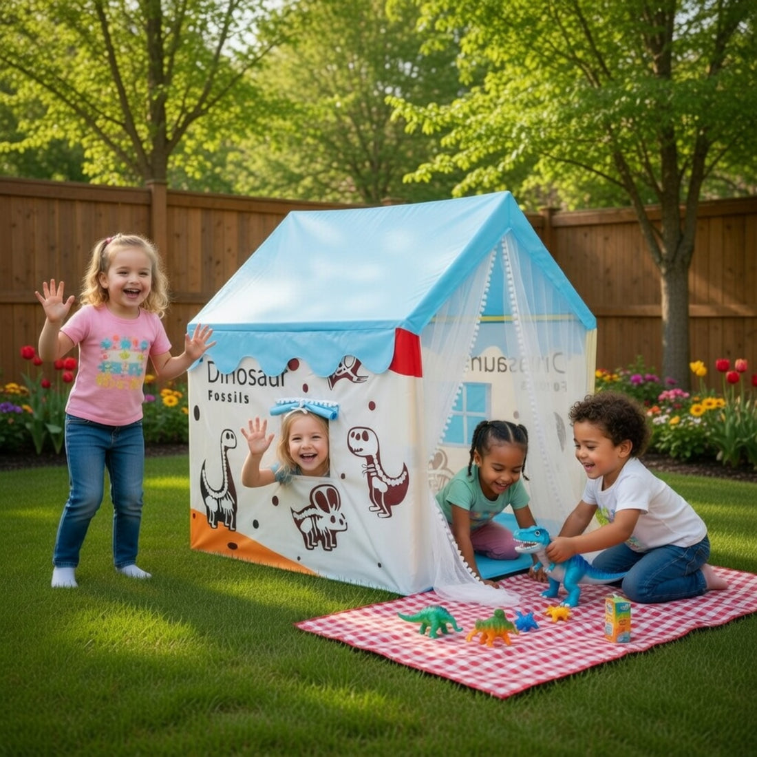 Little Angel - Kids Play Tent House with Curtains | Indoor Foldable Playhouse for Toddlers