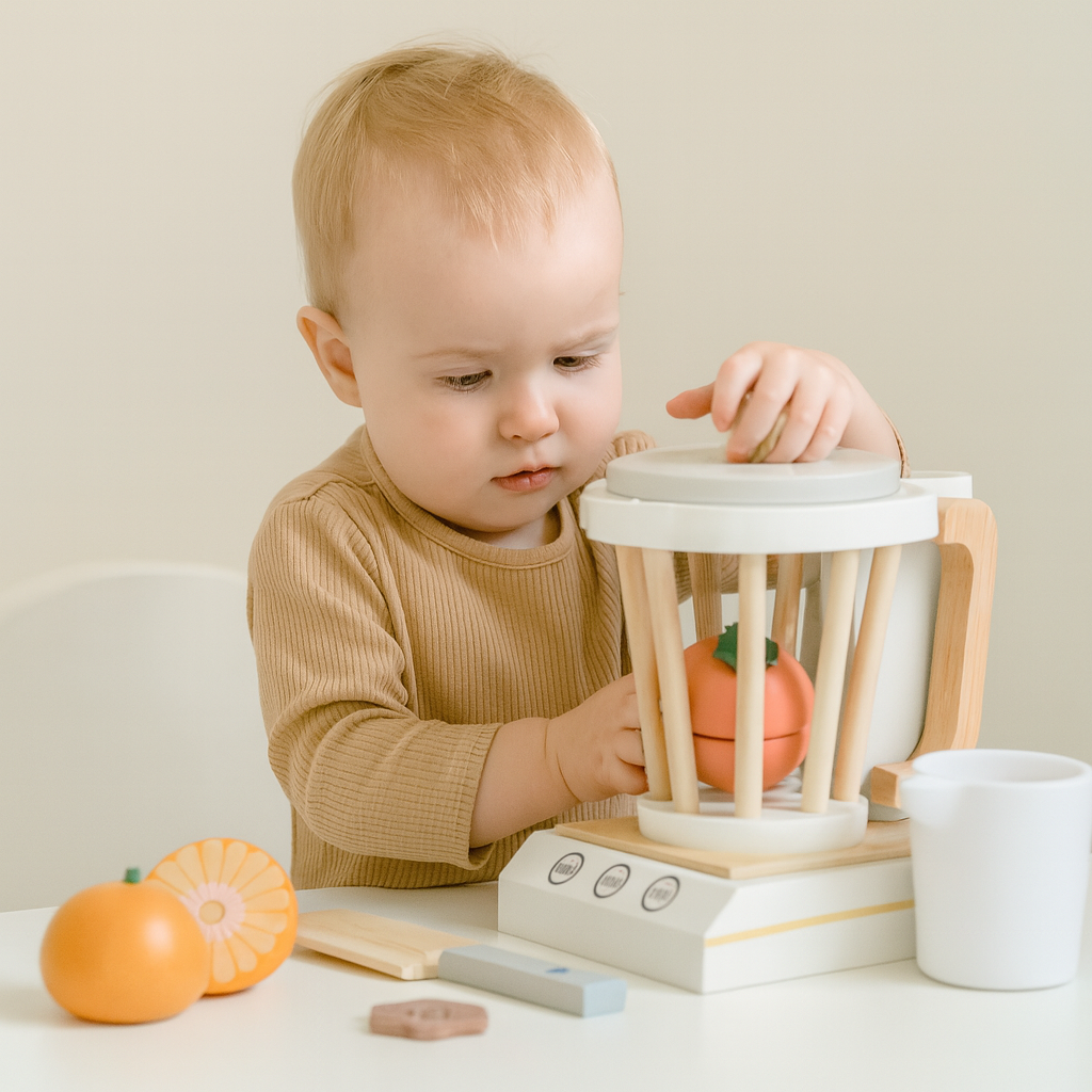 Little Angel - Kids Wooden Blender Set – Pretend Fruit Juice Play Toy