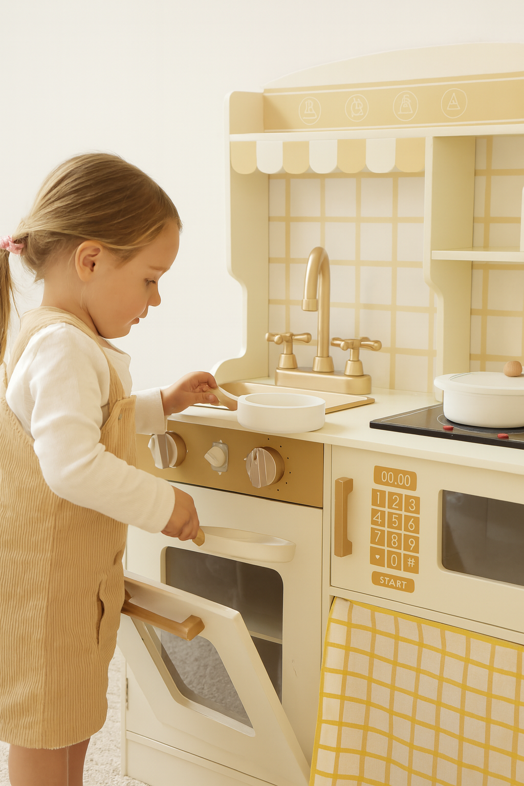 Little Angel - Kids Wooden Kitchen Set – Pretend Cooking Play Toy