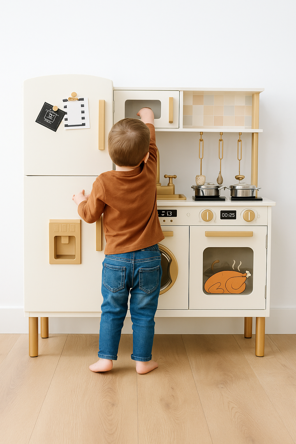 Little Angel - Wooden Kitchen Pretend Interactive Play Set