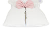 White&Grey - Baby Sleeping Bag With Pink Bow - White