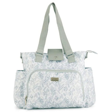 White&Grey - Baby Diaper Bag With Changing Mat - Stroke Pattern Grey