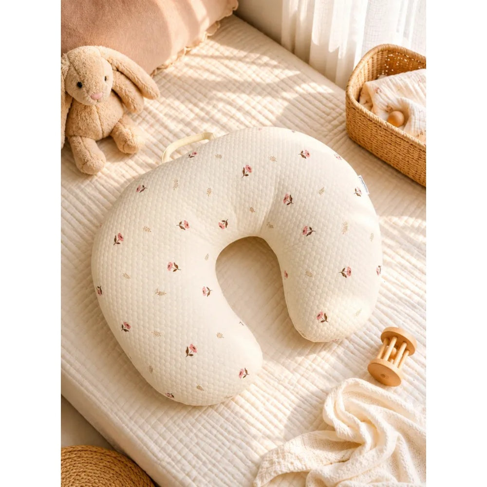 White&Grey - Baby Feeding Pillow - Dusty Rose