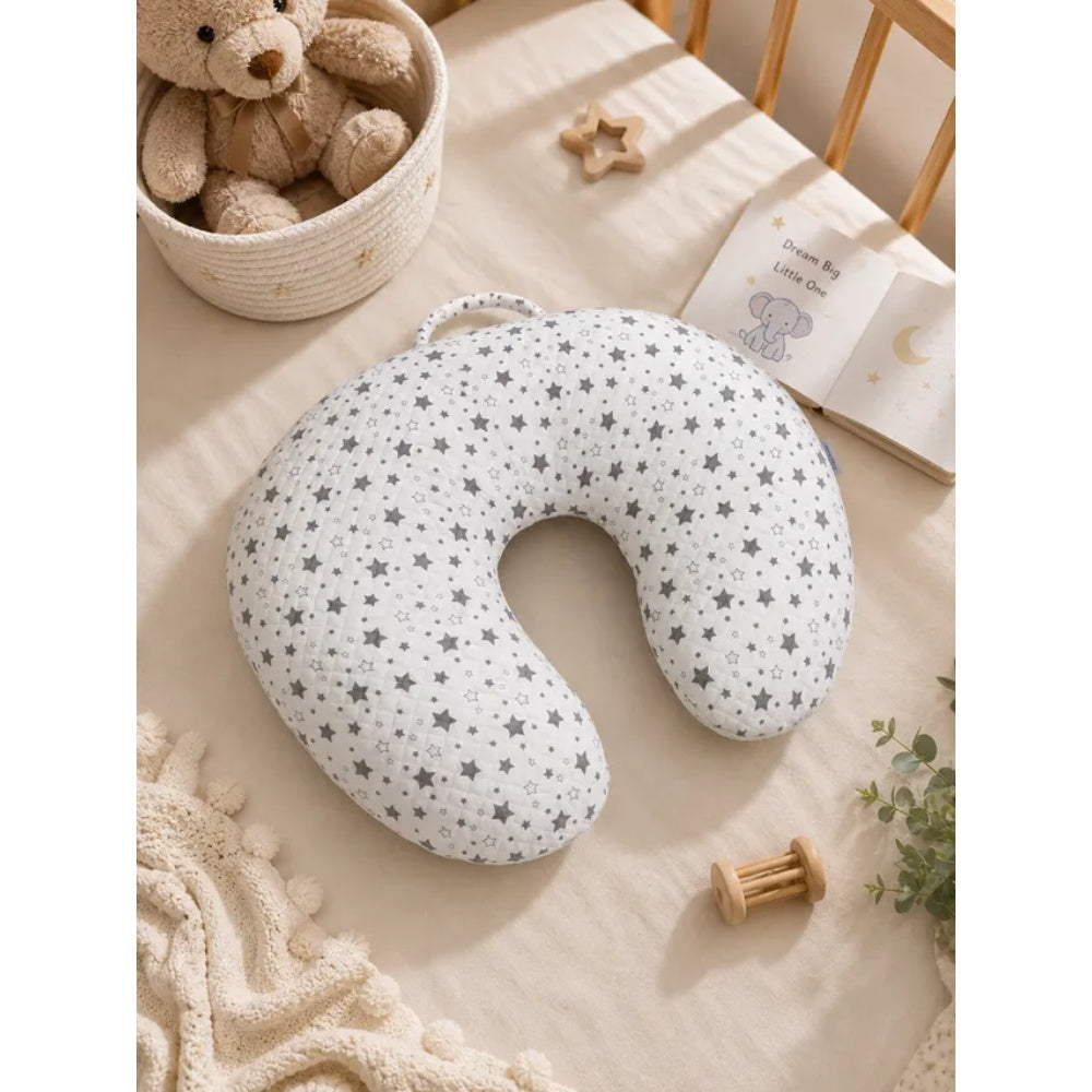 White&Grey - Baby Feeding Pillow - Star