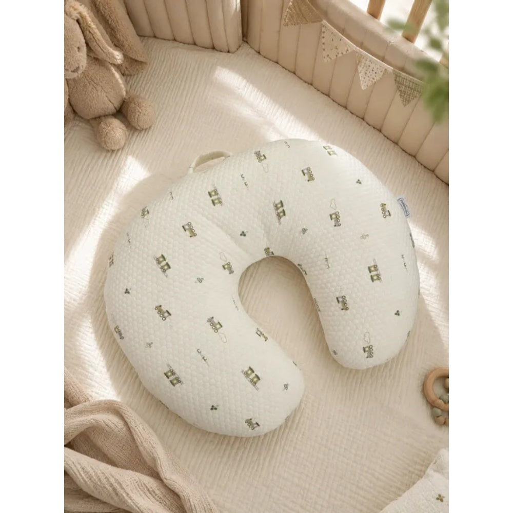 White&Grey - Baby Feeding Pillow - Tiny Trains