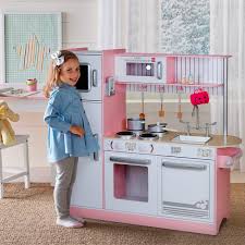 Kids Wooden Play Kitchen Set for Girls - Pretend Cooking with Accessories, Oven, Sink & Storage - Educational Toy Pink