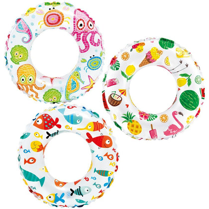 Intex - Lively Print Swim Rings 51cm and 61cm - 1pc Assorted