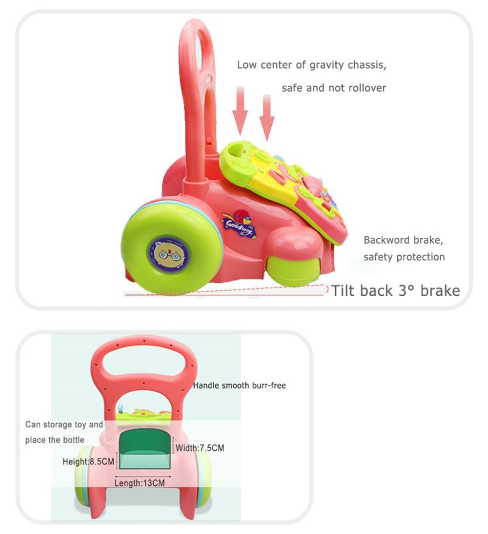 Goodway - Baby Walker W/Activity Music Board for 9+ Months - Pink