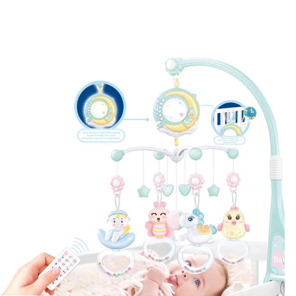 Little Angel - Baby Crib Musical Mobile Toy With Remote - Mint