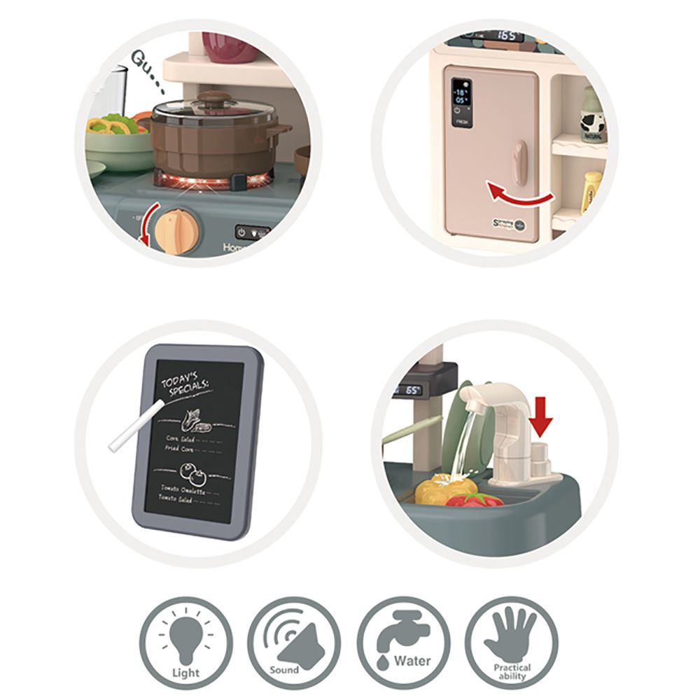 Beibe Good Electric Kitchen With 36 Accessories - Dark Green