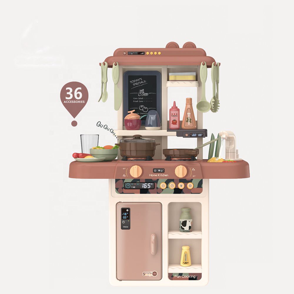 Beibe Good Electric Kitchen With 36 Accessories - Brown