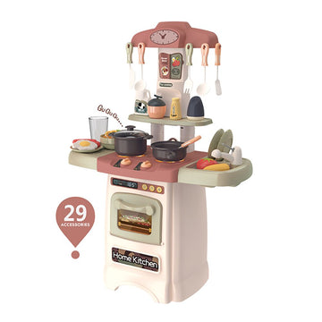 Beibe Good Kids Toys Electric Kitchen with 29 Accessories - Brown