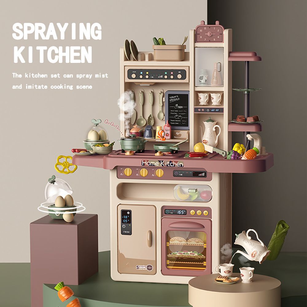 Beibe Good Electric Kitchen Toy with 65 Accessories - Brown