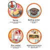 Little Angel Kitchen Playset with 74 Accessories - Orange & Blue