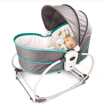 Little Angel - Baby Bassinet With Canopy 5-In-1 Infant Cradle - Green